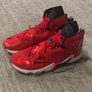 Nike LeBron 13 Away Red and Black Sneakers